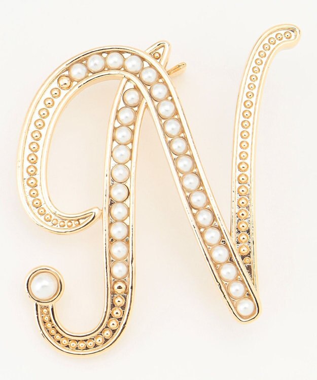 ANY 【WEB/一部店舗限定】パールイニシャルブローチ N