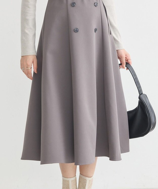 earth music&ecology トレンチ風キャミワンピース Dark Gray