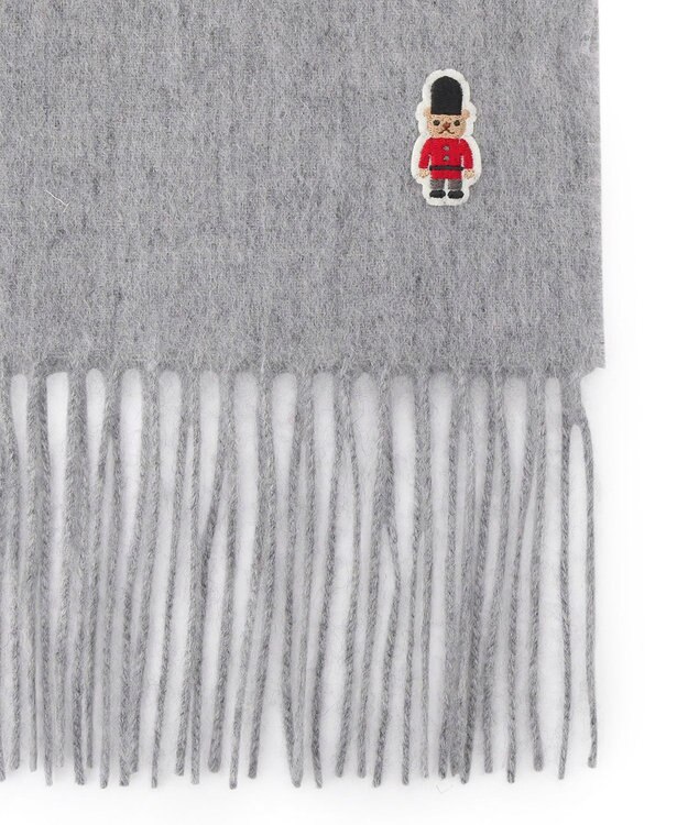 MOONBAT 【WEB限定】MACKINTOSH PHILOSOPHY バッキンガムベア付きウール100%無地マフラー (パッケージ付き) グレー