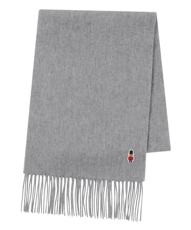 MOONBAT 【WEB限定】MACKINTOSH PHILOSOPHY バッキンガムベア付きウール100%無地マフラー (パッケージ付き) グレー