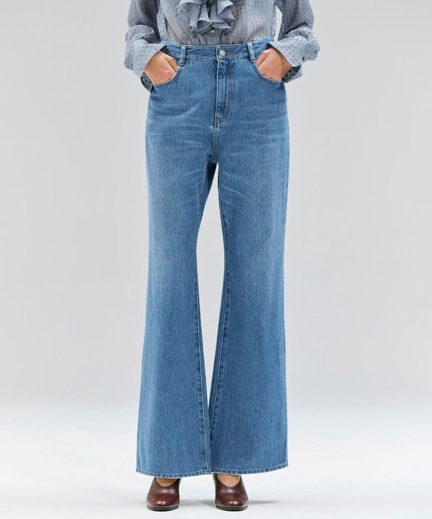 BEIGE， 【洗える・Oggi 11月号掲載】NAVIGLIO / フレアシルエットデニムパンツ L.Indigo