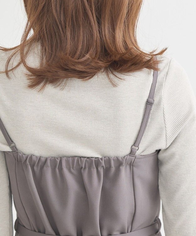 earth music&ecology トレンチ風キャミワンピース Dark Gray