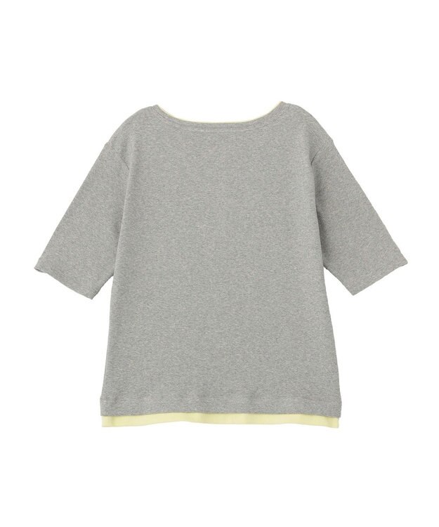 Green Parks 配色ヘンリーネック半袖プルオーバー Gray Mixture