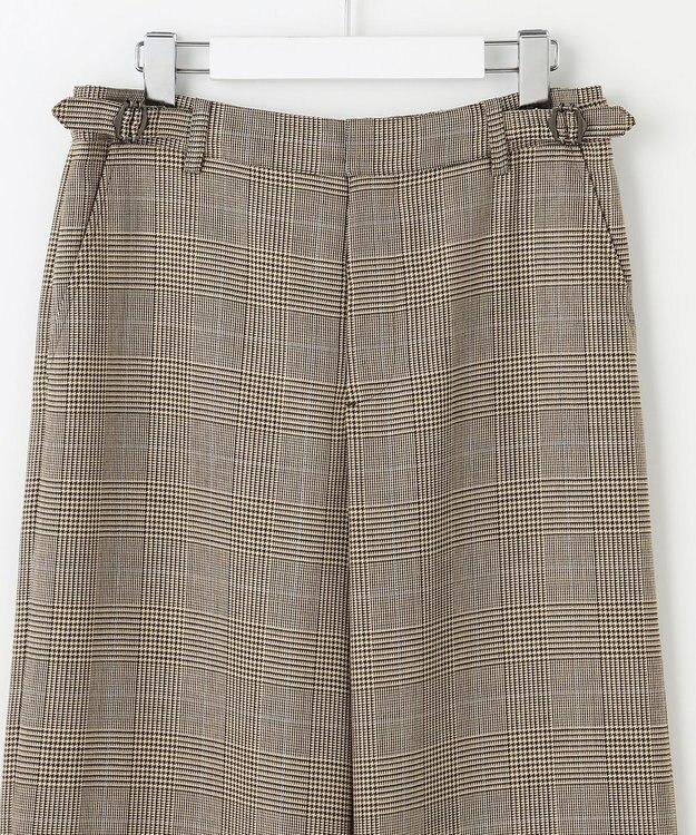 J.PRESS LADIES S モナベールツイル チェック ワイド パンツ ブラウンチェック系