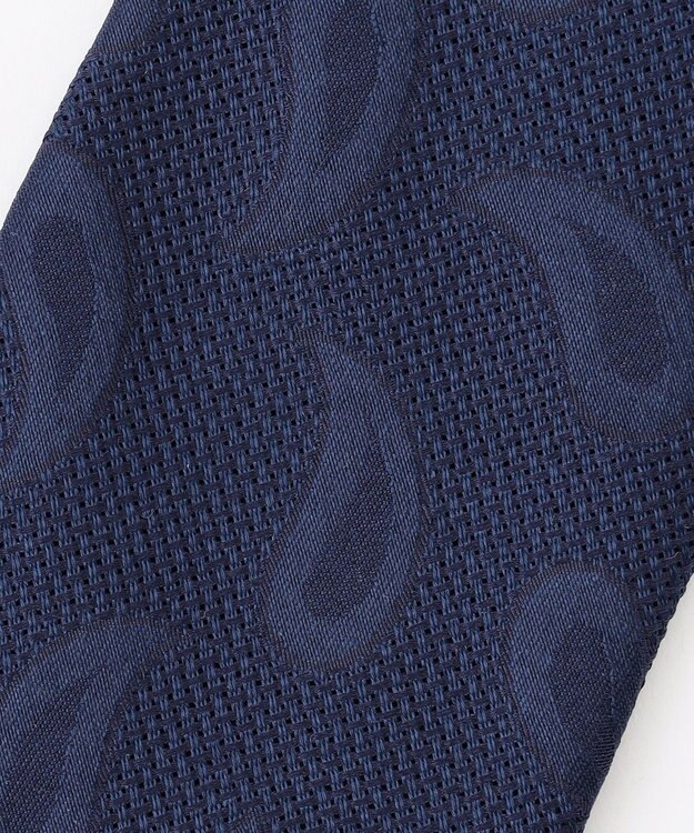 JOSEPH ABBOUD 【イタリア生地・日本製】ジャカードペイズリー ネクタイ ネイビー系