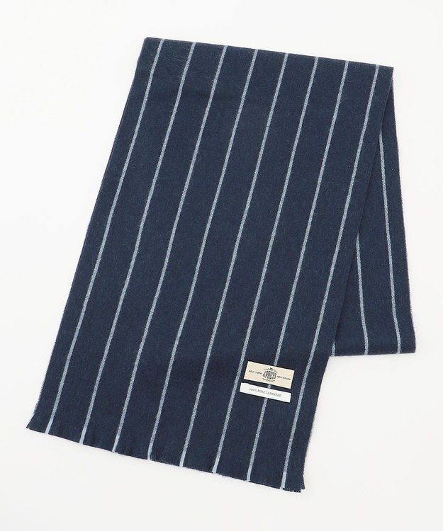 J.PRESS MEN カシミヤマフラー レジメンタルストライプ ブルー系1