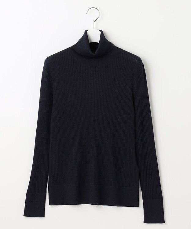 自由区 【洗える】CARIAGGI スーパーエクストラファインメリノ インナーニット ネイビー系