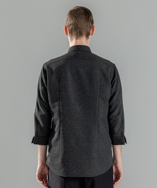 JOSEPH HOMME 新型・新素材【軽量/通気性/清涼感/洗える/ストレッチ】レノクロスストレッチ　7分袖レギュラーカラーシャツ ブラック系