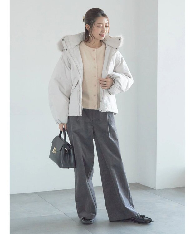 Te chichi ラメシャギークルーネックカーディガン ピンク