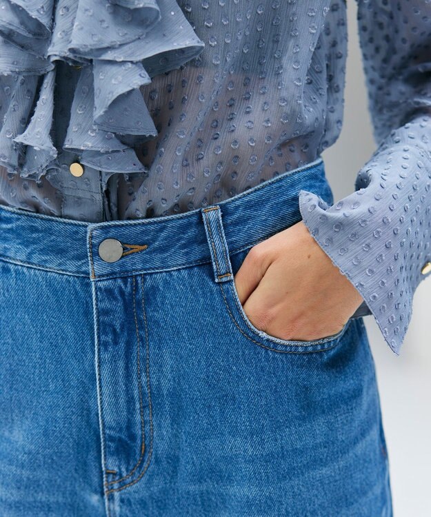 BEIGE， 【洗える・Oggi 11月号掲載】NAVIGLIO / フレアシルエットデニムパンツ L.Indigo