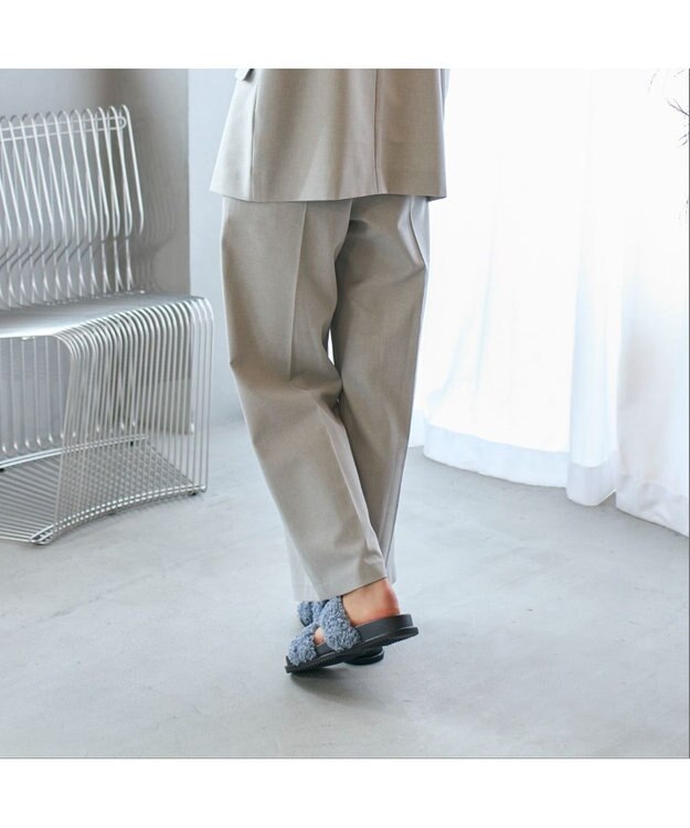 MODE ET JACOMO <carino>エコファーもこもこサンダル ブルー