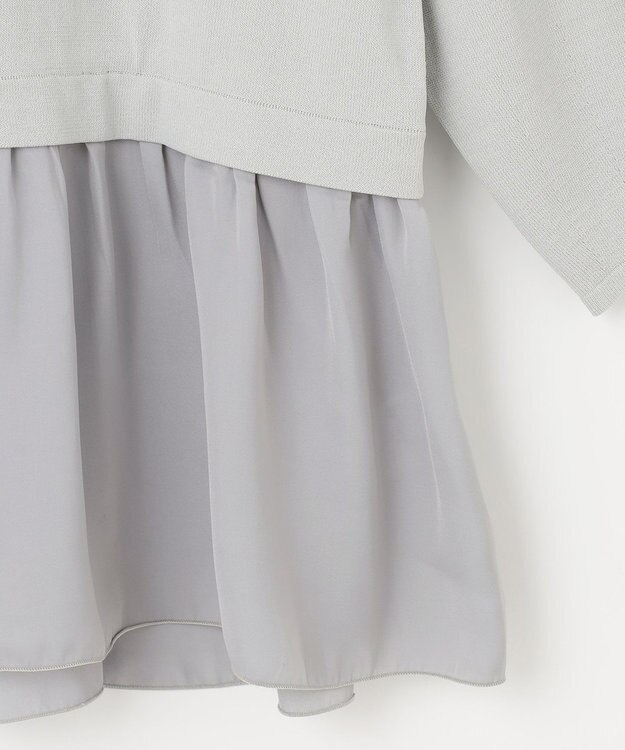 ANY SIS 【洗える】ファブリックコンビ ニット ミント