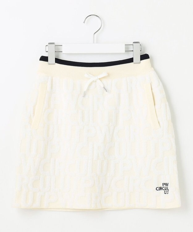 PW CIRCULUS 【WOMEN】【防風/蓄熱】総ロゴ ニット スカート ホワイト系