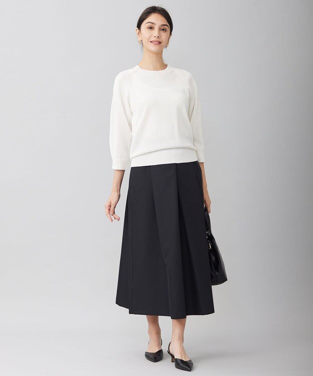 自由区 【洗える】タフタタック スカート ブラック