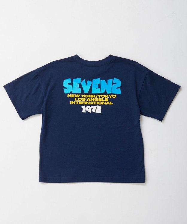 OP／FILA 【SEVEN5】プリントTシャツ ネイビー