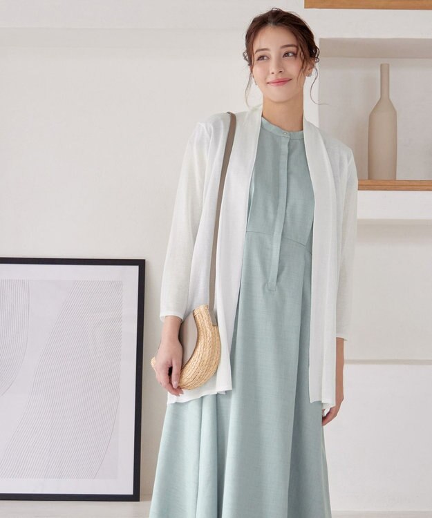 Tiaclasse L 【新色追加・UVケア・接触冷感】ロングトッパーカーディガン ブラック