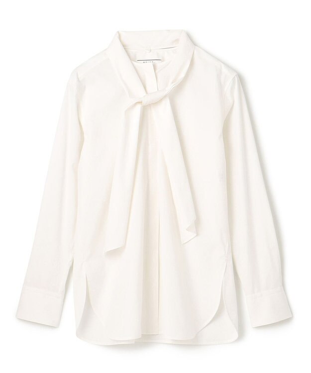 BEIGE， 【洗える】CROIX / コットンボウタイブラウス White