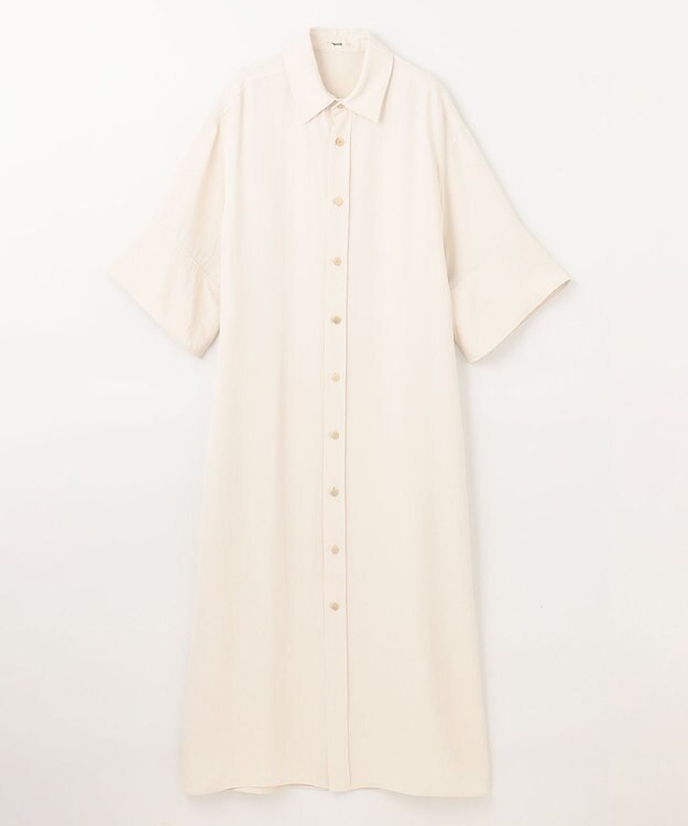 NAVE 【ReNAVE  洗える】アセテートギャバシャツドレス オフホワイト