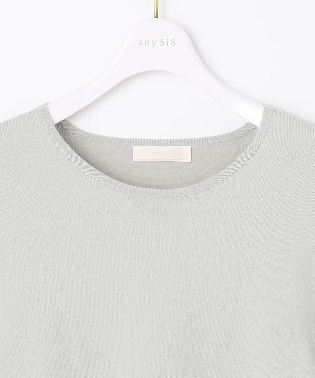 ANY SIS 【洗える】ファブリックコンビ ニット ミント