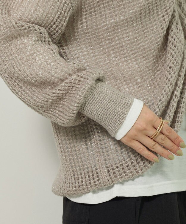 Green Parks ＳＥＴ２点２ｗａｙシャーリングニット＋インナー Gray