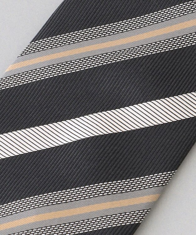 GOTAIRIKU GOTAIRIKU別注【日本製】シルク ネクタイ_レジメンタル ブラック系1