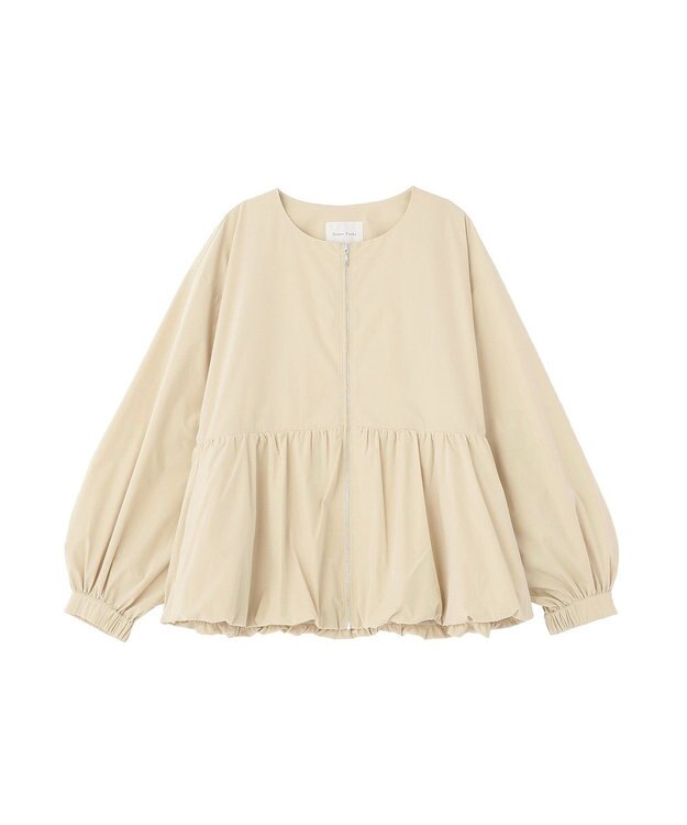Green Parks ノーカラーペプラムブルゾン Beige