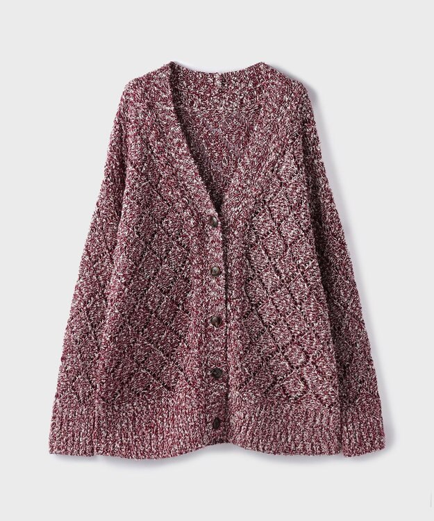 GRACE CONTINENTAL オーバーニットカーディガン ボルドー