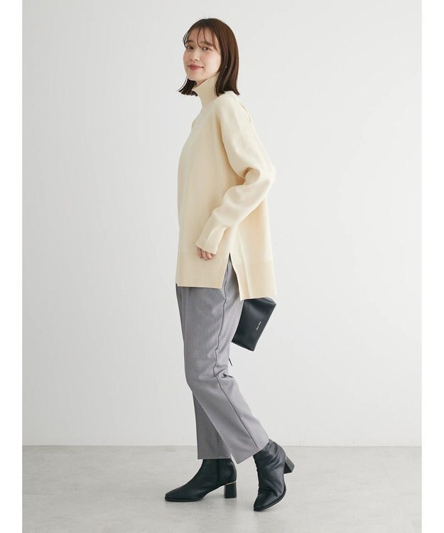 Green Parks かるい　ニットチュニック Off White