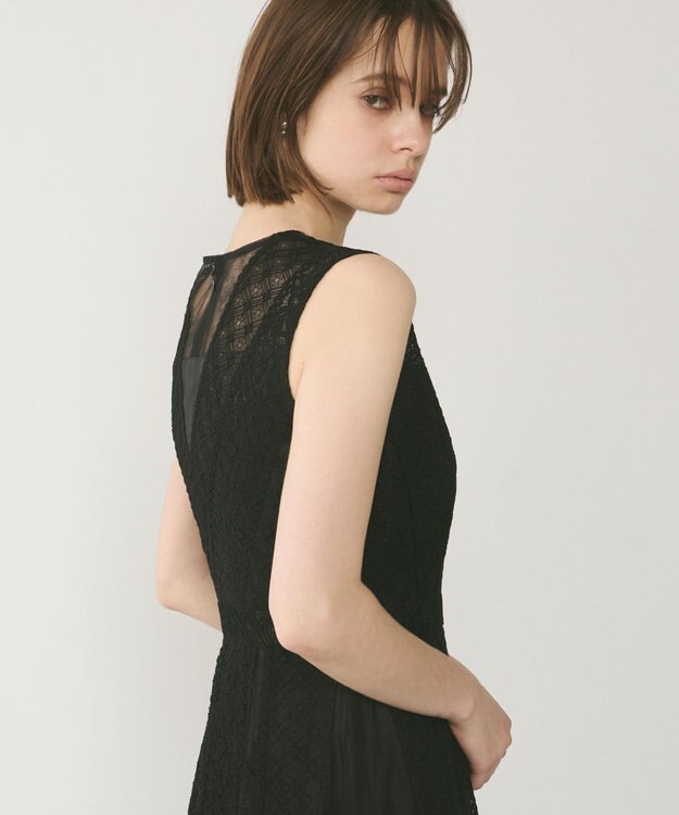 GRACE CONTINENTAL レースパッチワークドレス ブラック