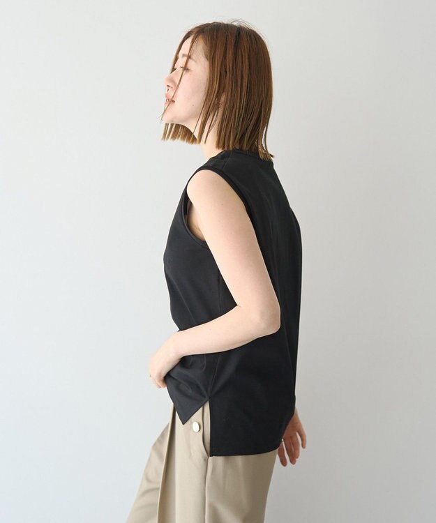 YECCA VECCA コットンスムースノースリーブトップス Off White