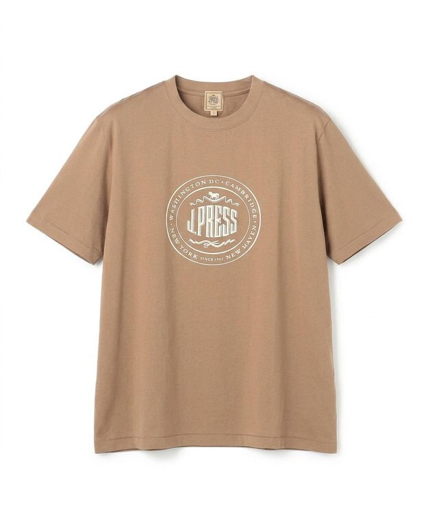 J.PRESS MEN 新色追加【着回し抜群】オーバルロゴ Tシャツ カーキ系