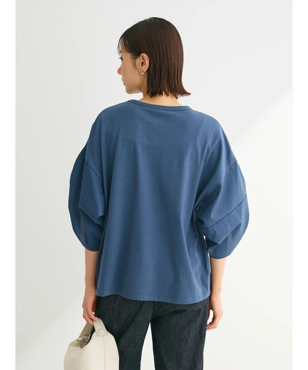 Green Parks ・ＥＬＥＮＣＡＲＥ　ＤＵＥ　ギャザースリーブＴＥＥ Blue