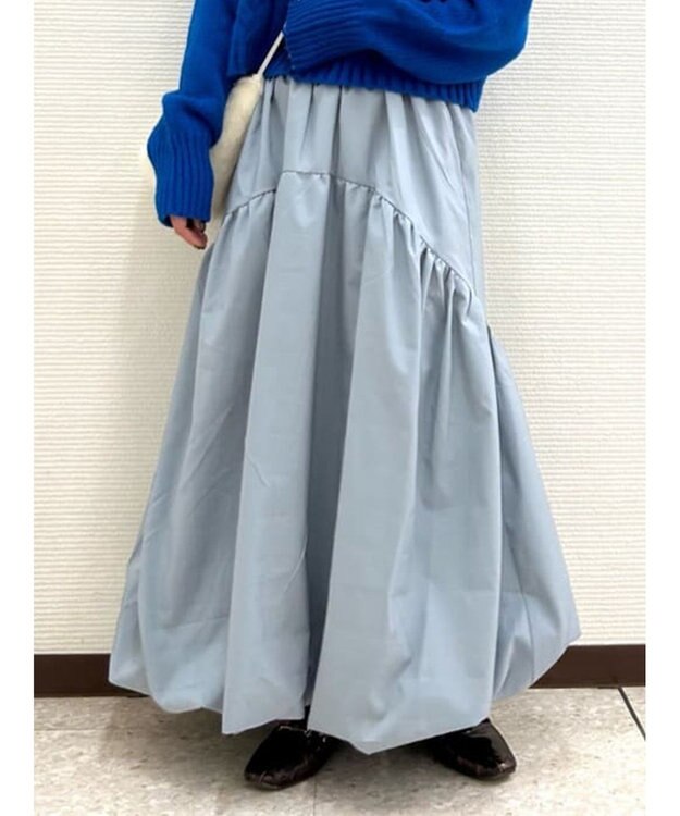 Green Parks ・ＥＬＥＮＣＡＲＥ　ＤＵＥ　ティアードバルーンスカート Sax