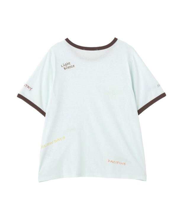AMERICAN HOLIC ランダムロゴ刺繍リンガーTシャツ Mint