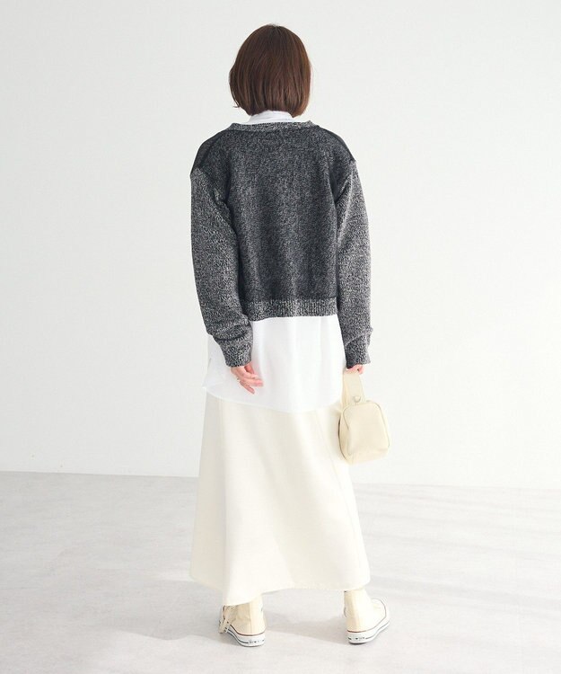 CRAFT STANDARD BOUTIQUE チュールドッキングニットカーディガン Gray