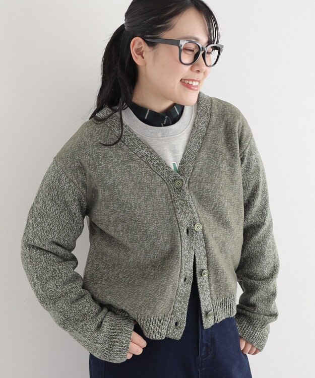 CRAFT STANDARD BOUTIQUE チュールドッキングニットカーディガン Gray