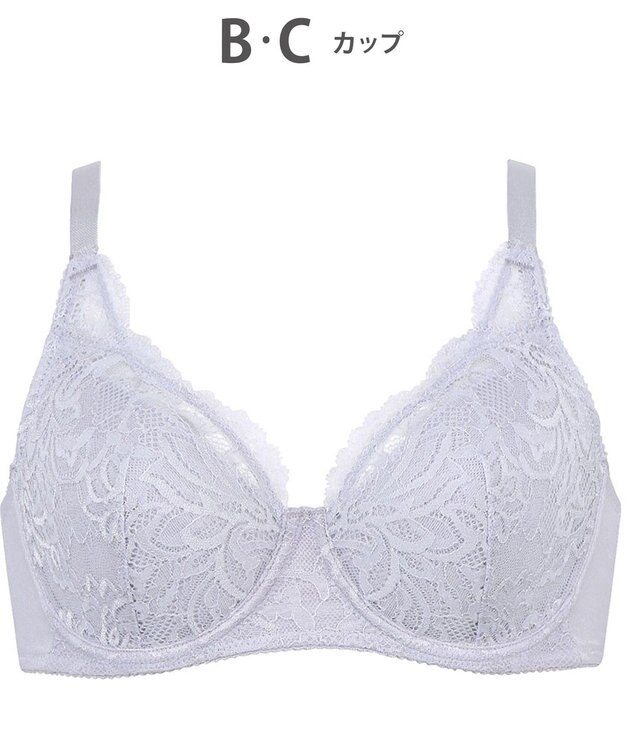 WACOAL ブラジャー フルカップブラ 上胸にフィット 外付けワイヤー ラクなつけごこち 綿混素材(バック) まるみのあるナチュラルシルエット 【EverChic】 レディース BRB284 /ワコール グレー