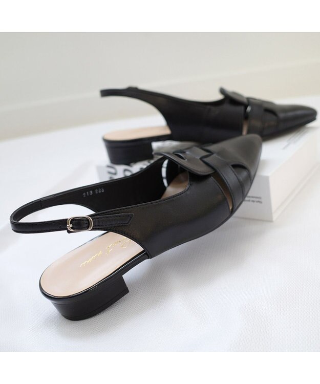 Pointer 日本製 本革グルカ風ミュール ブラック