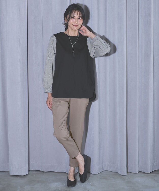 ANY 【UVカット/ウエストゴム/ストレッチ】大人の７daysデイリーパンツ モカ