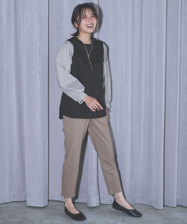 ANY 【UVカット/ウエストゴム/ストレッチ】大人の７daysデイリーパンツ モカ