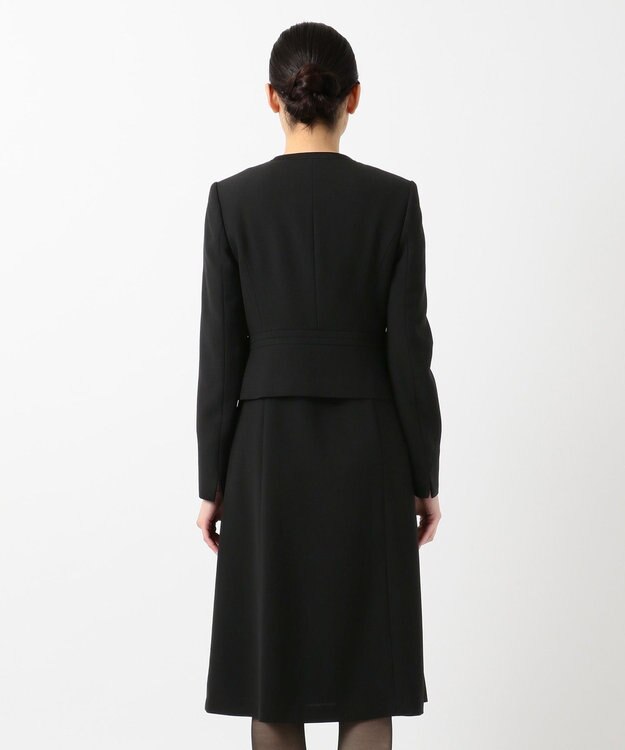 組曲 NOIR 【洗える】ウォッシャブルストレッチバーズアイ　ジャケット＋ワンピース ブラック系