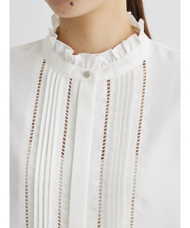 Green Parks ・ＥＬＥＮＣＡＲＥ　ＤＵＥ　ハシゴレースブラウス Off White