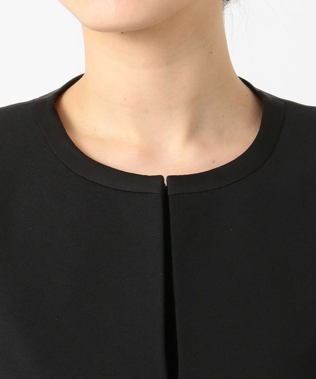 組曲 NOIR 【洗える】ウォッシャブルストレッチバーズアイ　ジャケット＋ワンピース ブラック系