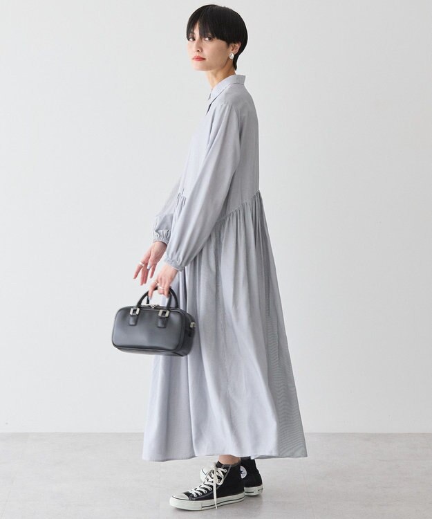 AMERICAN HOLIC サラックールアソートギャザーワンピース Stripe Black