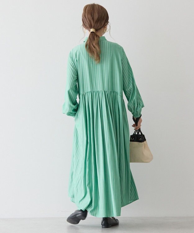 AMERICAN HOLIC サラックールアソートギャザーワンピース Stripe Green
