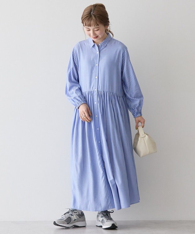 AMERICAN HOLIC サラックールアソートギャザーワンピース Stripe Blue