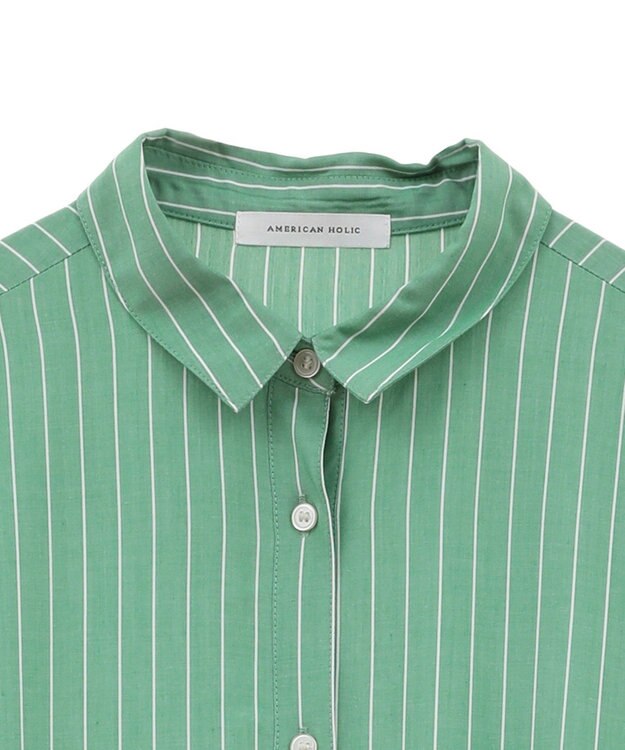 AMERICAN HOLIC サラックールアソートギャザーワンピース Stripe Green