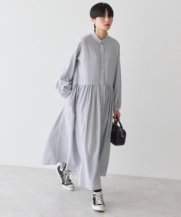 AMERICAN HOLIC サラックールアソートギャザーワンピース Stripe Black