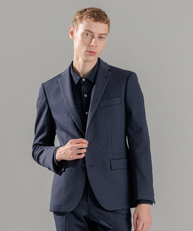 JOSEPH HOMME ウーブンジャガード　テーラードジャケット ネイビー系