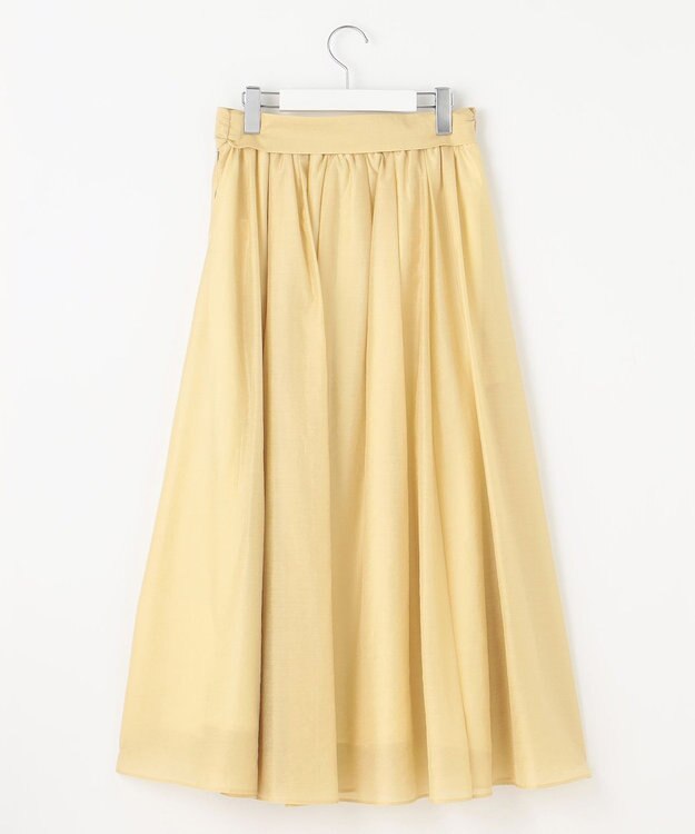 自由区 【カトリエムブーケ】Silhouette evasee シアーフレアスカート ライトイエロー